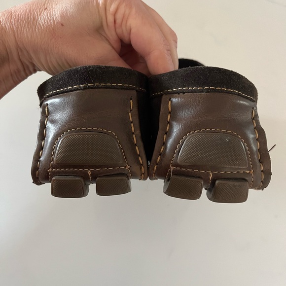 ALFANI•mens brown suede horsebit driving moccasins slip on loafers 11.5M EUC - Picture 3 of 6
